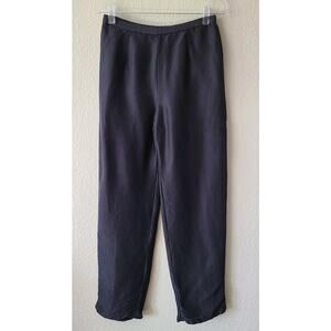 David Warren New York 100% Silk Pants Size 8 High Waist Black Cocktail Party
